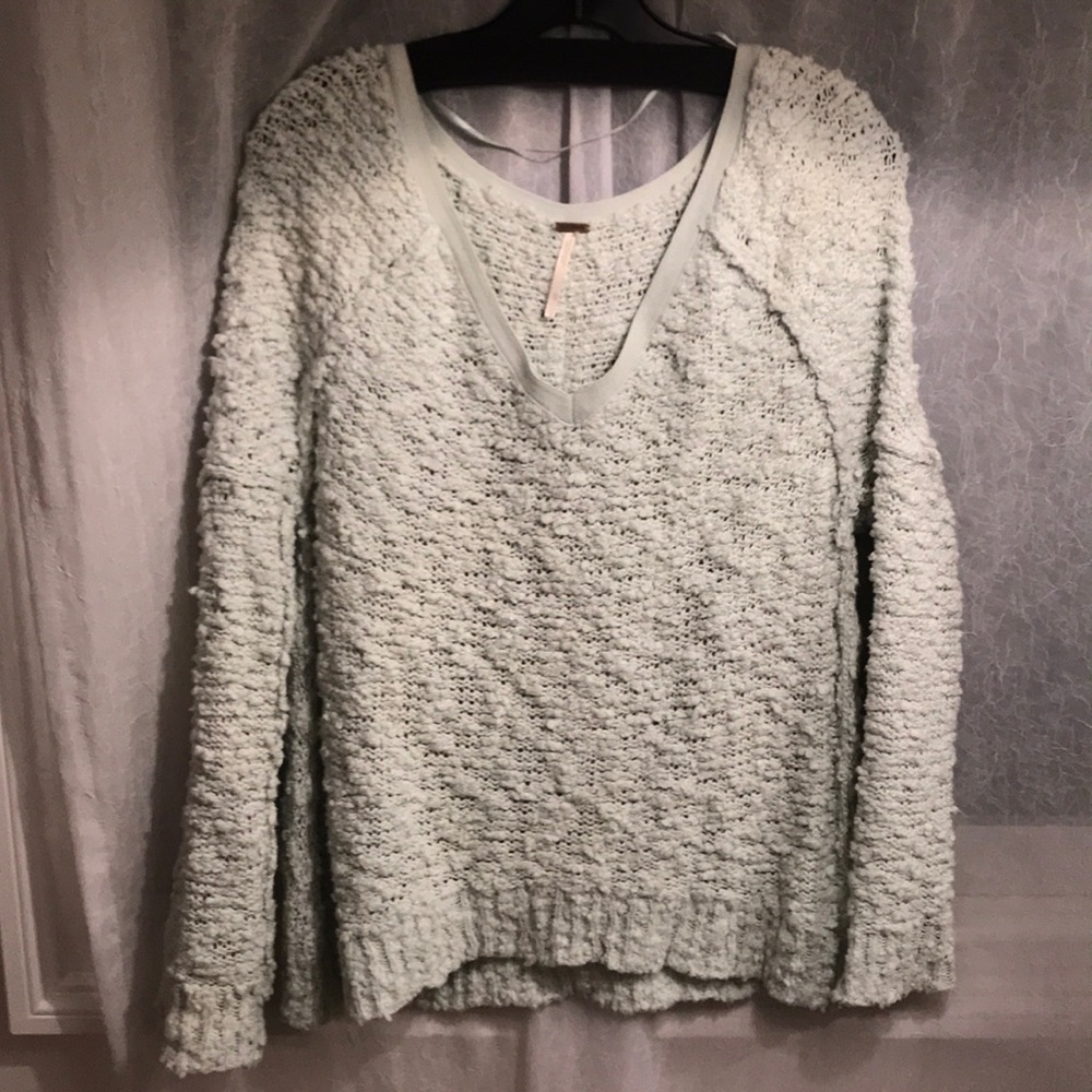 Teal free people sweater